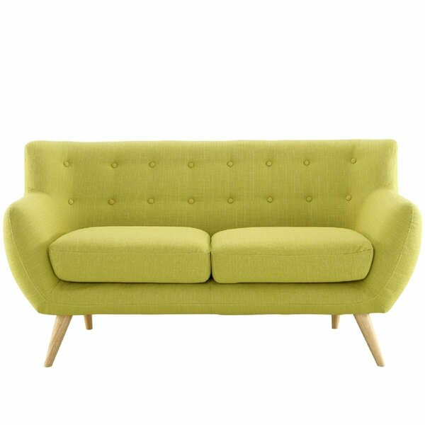 Primewir Remark Loveseat in Tufted Wheatgrass Fabric with Natural Finish Wood Legs EEI-1632-WHE